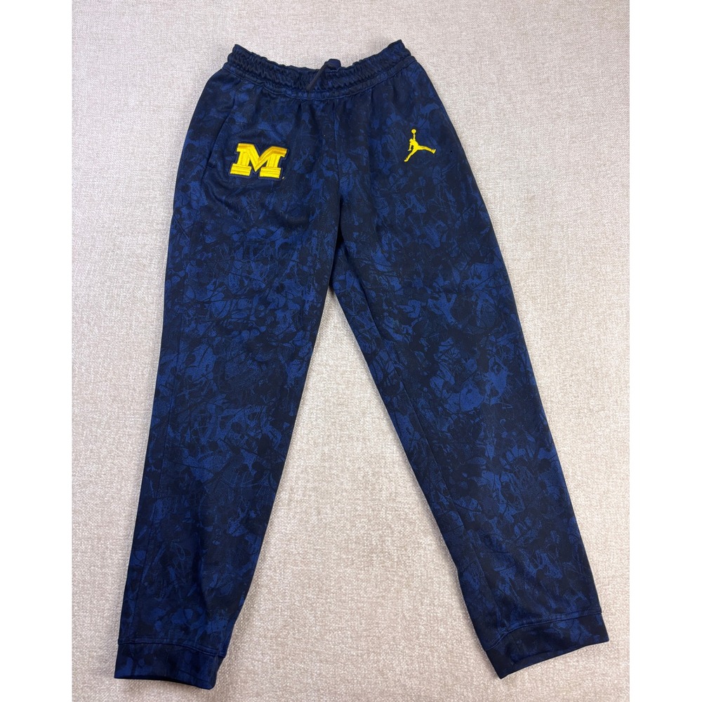 Jordan Michigan Wolverines Mens Large Blue Graphic Jogger Sweatpants